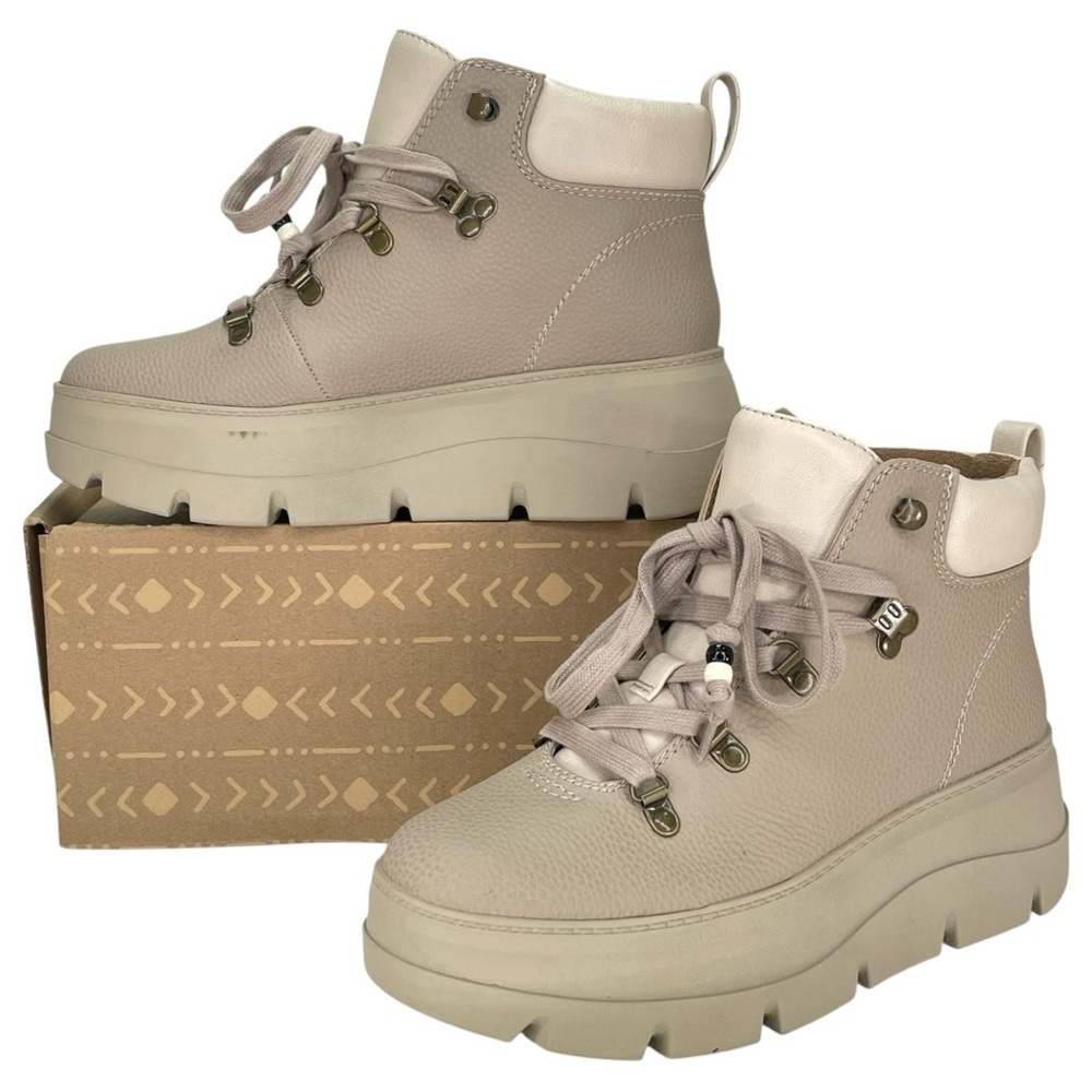 Zodiac Billie Tan Pebbled Faux Leather Lug Sole Womens Sneakers Size 9m